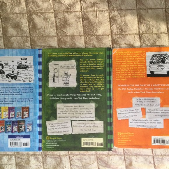 Dairy of a Wimpy kid book hard cover novel by Jeff Kinney lot of three - Picture 3 of 12